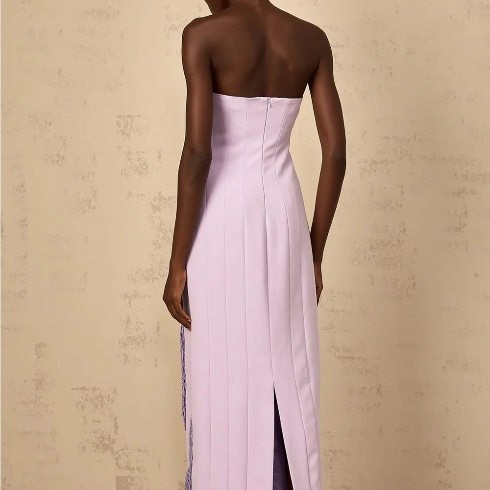 Elegant Strapless Lavender Evening Gown - Picture 2 of 5